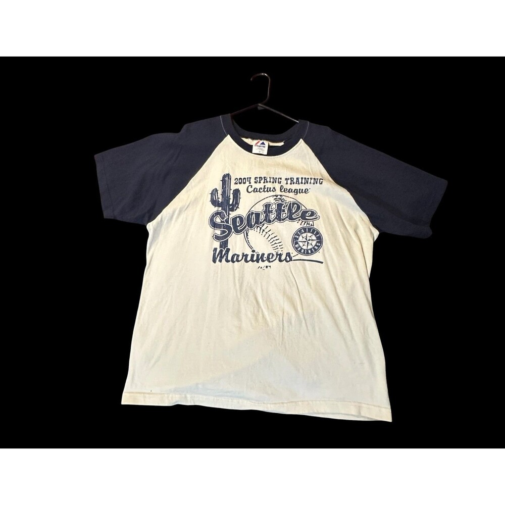 Vintage 2004 Seattle Mariners Raglan T Shirt White Cactus League Spring Train XL